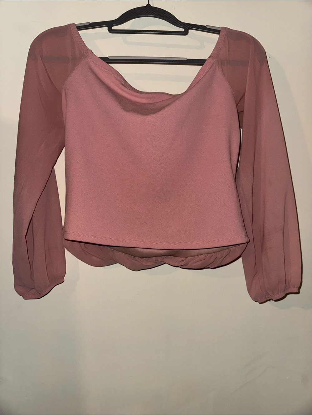Windsor Dusty Rose Off-Shoulder Draped Blouse Size L - Picture 5 of 5